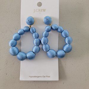 J.Crew Round Thread-Wrapped Statement Earrings - Blue
